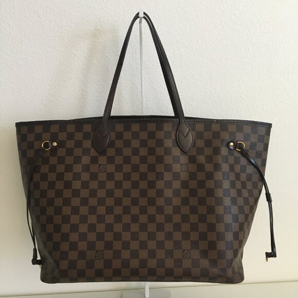 Louis Vuitton Neverfull GM Damier Authentic Tote Bag Brown Canvas with Dust Bag - Picture 2 of 16